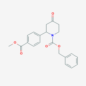 molecular formula C21H21NO5 B6294735 Benzyl 2-(4-(methoxycarbonyl)phenyl)-4-oxopiperidine-1-carboxylate CAS No. 2238811-87-3