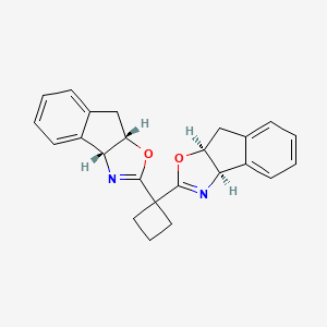 molecular formula C24H22N2O2 B6294769 (3aR,3a'R,8aS,8a'S)-2,2'-(Cyclobutane-1,1-diyl)bis(3a,8a-dihydro-8H-indeno[1,2-d]oxazole) CAS No. 2097145-90-7