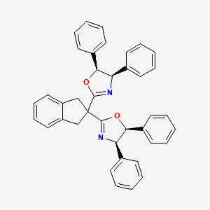 molecular formula C39H32N2O2 B6294775 (4R,4'R,5S,5'S)-2,2'-(1,3-Dihydro-2H-inden-2-ylidene)bis[4,5-dihydro-4,5-diphenyloxazole], 98% CAS No. 1656253-81-4