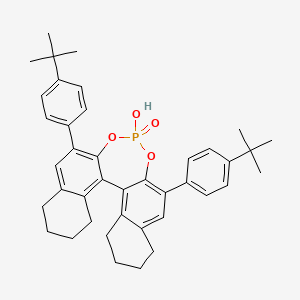 molecular formula C40H45O4P B6294799 (11bR)-2,6-Bis[4-(tert-butyl)phenyl]-8,9,10,11,12,13,14,15-octahydro-4-hydroxy-4-oxide-dinaphtho[2,1-d:1',2'-f][1,3,2]dioxaphosphepin, 98% CAS No. 1569807-27-7