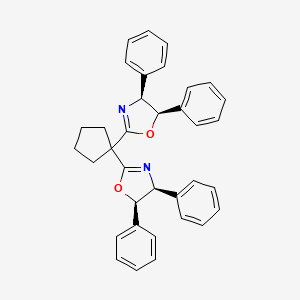 molecular formula C35H32N2O2 B6294805 (4S,4'S,5R,5'R)-2,2'-Cyclopentylidenebis[4,5-dihydro-4,5-diphenyloxazole], 98%, (99% ee) CAS No. 2562338-89-8