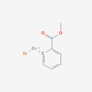 molecular formula C8H7BrO2Zn B6294822 2-Methoxycarbonylphenylzinc bromide, 0.50 M in THF CAS No. 693825-29-5