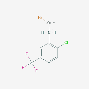 molecular formula C8H5BrClF3Zn B6294859 (2-Chloro-5-(trifluoromethyl)benzyl)zinc bromide, 0.50 M in THF CAS No. 1072789-15-1
