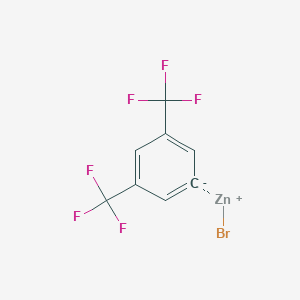 molecular formula C8H3BrF6Zn B6294862 (3,5-Bis(trifluoromethyl)phenyl)zinc bromide, 0.50 M in THF CAS No. 1274868-04-0