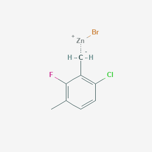 molecular formula C8H7BrClFZn B6294872 6-Chloro-2-fluoro-3-methylbenzylzinc bromide, 0.50 M in THF CAS No. 1072788-24-9