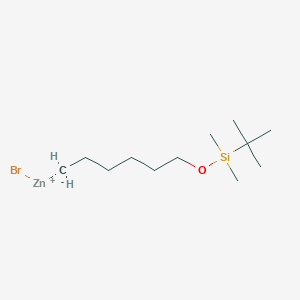 molecular formula C12H27BrOSiZn B6294894 6-(t-Butyldimethylsiloxy)hexylzinc bromide, 0.50 M in THF CAS No. 1308334-23-7