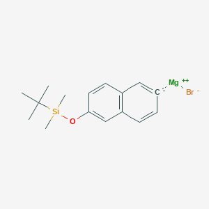 molecular formula C16H21BrMgOSi B6294933 6-tert-butyldimethylsilyloxynaphthalen-2-ylmagnesium bromide, 0.25 M in THF CAS No. 178267-26-0