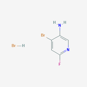 molecular formula C5H5Br2FN2 B6294988 4-Bromo-6-fluoropyridin-3-amine hydrobromide, 95% CAS No. 2411641-52-4