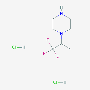 molecular formula C7H15Cl2F3N2 B6295025 1-(2,2,2-Trifluoro-1-methyl-ethyl)piperazine dihydrochloride CAS No. 2411640-32-7