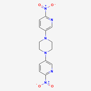 molecular formula C14H14N6O4 B6295068 1,4-Bis(6-nitro-3-pyridyl)piperazine CAS No. 2340184-77-0