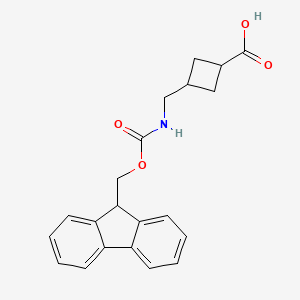 molecular formula C21H21NO4 B6295080 cis-3-[(9H-Fluoren-9-ylmethoxycarbonylamino)methyl]cyclobutanecarboxylic acid CAS No. 2101202-54-2