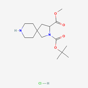 molecular formula C15H27ClN2O4 B6295101 2-t-Butyl 3-methyl 2,8-diazaspiro[4.5]decane-2,3-dicarboxylate hydrochloride, 95% CAS No. 2388515-36-2