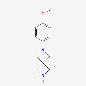 molecular formula C12H16N2O B6295109 2-(4-Methoxyphenyl)-2,6-diazaspiro[3.3]heptane, 95% CAS No. 1824101-04-3
