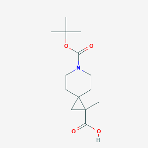 molecular formula C14H23NO4 B6295129 6-(t-Butoxycarbonyl)-1-methyl-6-azaspiro[2.5]octane-1-carboxylic acid, 95% CAS No. 2388515-40-8