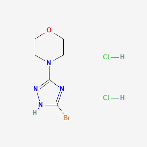 molecular formula C6H11BrCl2N4O B6295134 4-(3-Bromo-1H-1,2,4-triazol-5-yl)morpholine dihydrochloride, 95% CAS No. 2388515-43-1