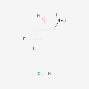 molecular formula C5H10ClF2NO B6295136 1-(氨基甲基)-3,3-二氟环丁醇盐酸盐 CAS No. 2316459-28-4