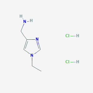 molecular formula C6H13Cl2N3 B6295156 [(1-Ethyl-1H-imidazol-4-yl)methyl]amine dihydrochloride, 95% CAS No. 2368824-56-8