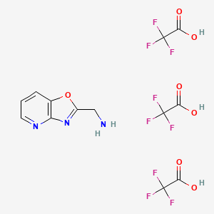 molecular formula C13H10F9N3O7 B6295159 ([1,3]Oxazolo[4,5-b]pyridin-2-ylmethyl)amine tris(trifluoroacetate), 95% CAS No. 2368824-61-5
