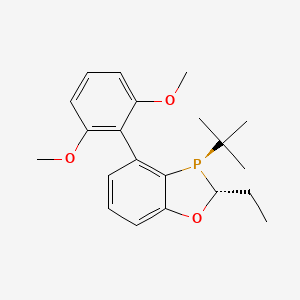 molecular formula C21H27O3P B6295253 (2R,3R)-3-(tert-Butyl)-4-(2,6-dimethoxyphenyl)-2-ethyl-2,3-dihydrobenzo[d][1,3]oxaphosphole, 97% (>99% ee) CAS No. 2565792-71-2