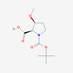 molecular formula C11H19NO5 B6295261 (2R,3S)-1-[(t-Butoxy)carbonyl]-3-methoxypyrrolidine-2-carboxylic acid CAS No. 2165699-77-2