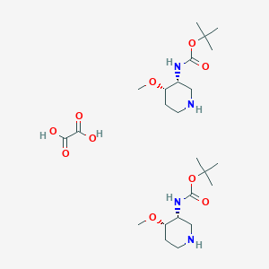 molecular formula C24H46N4O10 B6295282 t-Butyl N-[(3R,4S)-4-methoxypiperidin-3-yl]carbamate hemioxalate CAS No. 2227197-47-7