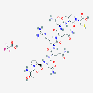 molecular formula C43H71F3N16O17S B6295399 H-Thr-Pro-Asn-Gln-Arg-Gln-Asn-Val-Cys-OH Trifluoroacetate CAS No. 2022956-41-6
