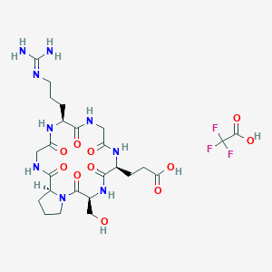 molecular formula C25H38F3N9O11 B6295477 Cyclo(-Gly-Arg-Gly-Glu-Ser-Pro) Trifluoroacetate CAS No. 2022956-43-8