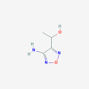 molecular formula C4H7N3O2 B062955 1-(4-Amino-1,2,5-oxadiazol-3-yl)ethanol CAS No. 183537-70-4