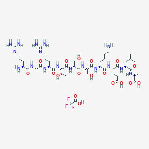 molecular formula C46H82F3N17O18 B6295642 Amyloid Precursor Frameshift Mutant C-Terminal Peptide Trifluoroacetate CAS No. 189125-14-2
