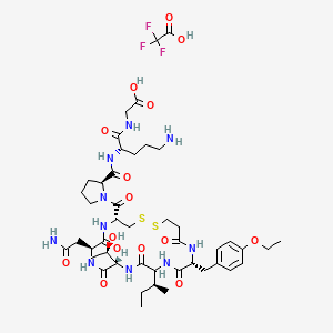 molecular formula C45H67F3N10O15S2 B6295689 Atosiban (free acid) Trifluoroacetate CAS No. 168102-69-0