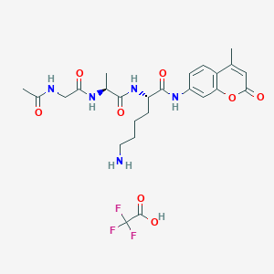 molecular formula C25H32F3N5O8 B6295721 Ac-Gly-Ala-Lys-AMC Trifluoroacetate CAS No. 1926163-46-3