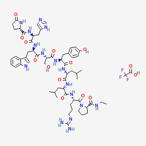 molecular formula C61H85F3N16O14 B6295730 (Des-Gly10,D-Trp3,D-Leu6,Pro-NHEt9)-LHRH Trifluoroacetate CAS No. 1926163-23-6