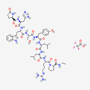 molecular formula C61H85F3N16O14 B6295794 (Des-Gly10,D-Pyr1,D-Leu6,Pro-NHEt9)-LHRH Trifluoroacetate CAS No. 1926163-26-9