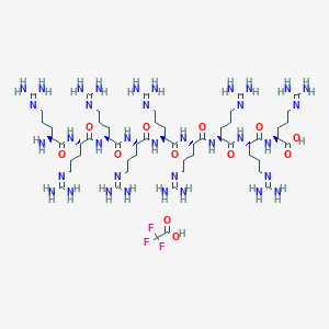 molecular formula C56H111F3N36O12 B6295834 Nonaarginine, H(-Arg)9-OH, (Arg)9 Trifluoroacetate CAS No. 1228255-42-2
