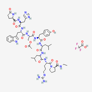 molecular formula C63H87F3N16O15 B6295857 (Des-Gly10,Ser(Ac)4,D-Leu6,Pro-NHEt9)-LHRH Trifluoroacetate CAS No. 1926163-25-8