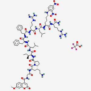 molecular formula C86H121F3N22O21 B6295884 Mca-Gly-Lys-Pro-Ile-Leu-Phe-Phe-Arg-Leu-Lys(Dnp)-D-Arg-NH2 Trifluoroacetate CAS No. 839730-93-7