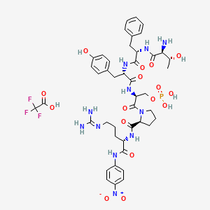 molecular formula C44H57F3N11O16P B6295907 H-Trp-Phe-Tyr-Ser(PO3H2)-Pro-Arg-pNA Trifluoroacetate CAS No. 202739-41-1