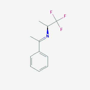 molecular formula C11H12F3N B6295952 (S)-1,1,1-Trifluoro-N-(1-phenylethylidene)propan-2-amine, 95% CAS No. 1190228-51-3