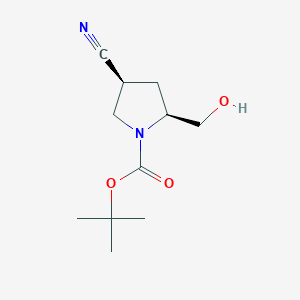 molecular formula C11H18N2O3 B6295998 t-Butyl (2S,4S)-4-cyano-2-(hydroxymethyl)pyrrolidine-1-carboxylate CAS No. 2061888-00-2
