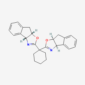 molecular formula C26H26N2O2 B6296065 (3aR,3a'R,8aS,8a'S)-2,2'-(Cyclohexane-1,1-diyl)bis(8,8a-dihydro-3aH-indeno[1,2-d]oxazole) CAS No. 2097145-89-4