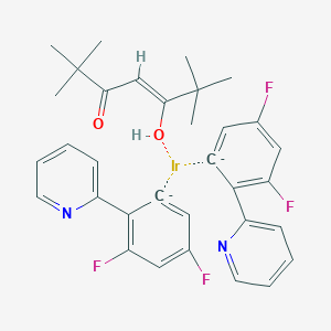molecular formula C33H32F4IrN2O2-2 B6296068 Bis[3,5-difluoro-2-(2-pyridinyl-N)phenyl-C](2,2,6,6-tetramethyl-3,5-heptanedionato-O,O')iridium(III), min. 98% CAS No. 562099-10-9