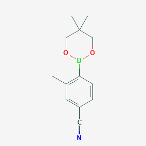 molecular formula C13H16BNO2 B6296136 4-(5,5-Dimethyl-1,3,2-dioxaborinan-2-yl)-3-methyl-benzonitrile CAS No. 2231089-47-5
