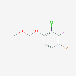 molecular formula C8H7BrClIO2 B6296301 4-Bromo-2-chloro-3-iodo-1-(methoxymethoxy)benzene CAS No. 2221812-31-1