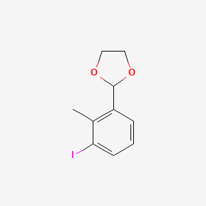 molecular formula C10H11IO2 B6296304 2-(3-Iodo-2-methylphenyl)-1,3-dioxolane CAS No. 2221811-99-8