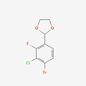 molecular formula C9H7BrClFO2 B6296315 2-(4-Brom-3-chloro-2-fluorophenyl)-1,3-dioxolane CAS No. 2221812-21-9
