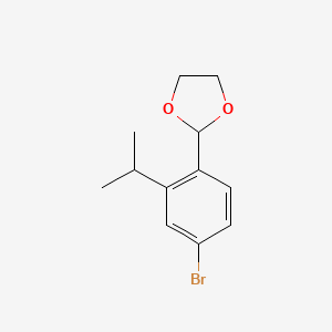 molecular formula C12H15BrO2 B6296317 2-(4-Bromo-2-isopropylphenyl)-1,3-dioxolane CAS No. 2221812-09-3