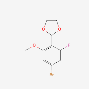 molecular formula C10H10BrFO3 B6296324 2-(4-Bromo-2-fluoro-6-methoxyphenyl)-1,3-dioxolane CAS No. 2221812-32-2