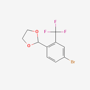 molecular formula C10H8BrF3O2 B6296327 2-[4-Bromo-2-(trifluoromethyl)phenyl]-1,3-dioxolane CAS No. 2221812-46-8