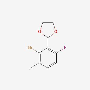 molecular formula C10H10BrFO2 B6296330 2-(2-Bromo-6-fluoro-3-methylphenyl)-1,3-dioxolane CAS No. 2221812-14-0