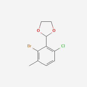 molecular formula C10H10BrClO2 B6296345 2-(2-Bromo-6-chloro-3-methylphenyl)-1,3-dioxolane CAS No. 2221812-39-9